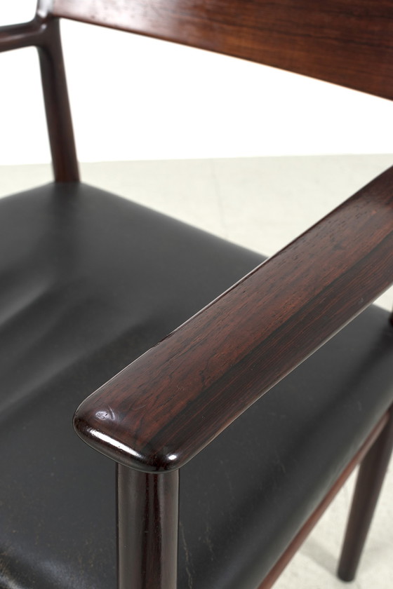 Image 1 of sedia in pelle vintage danese