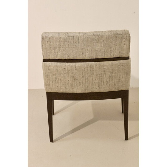 Image 1 of Vintage cube armchair in mottled fabric and wood, 1960