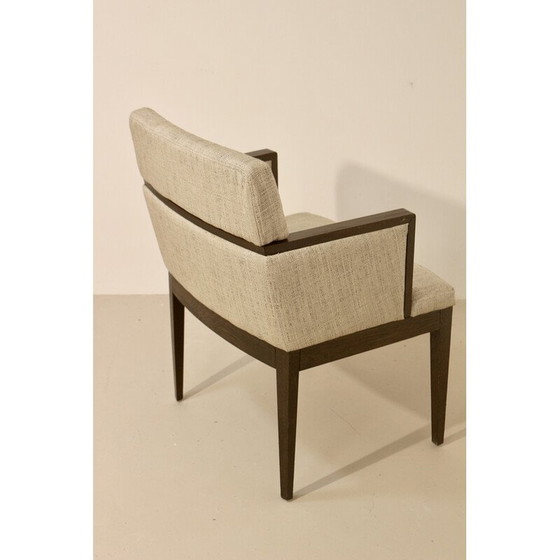 Image 1 of Vintage cube armchair in mottled fabric and wood, 1960