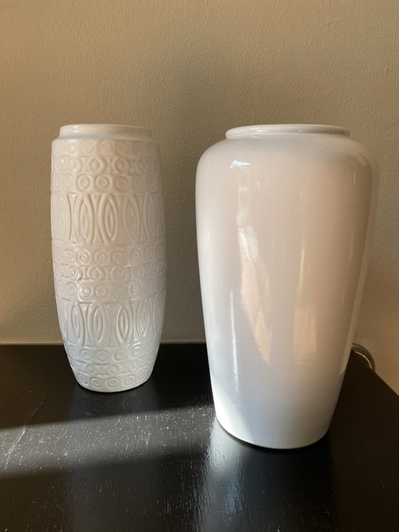 Image 1 of Scheurich West Germany white vase 29cm