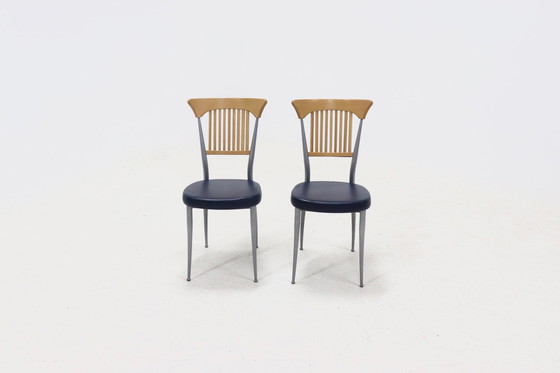 Image 1 of 2 x Post Modern Fasem Italy Dining Chairs 1990s