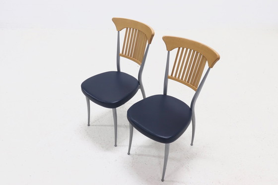 Image 1 of 2 x Post Modern Fasem Italy Dining Chairs 1990s