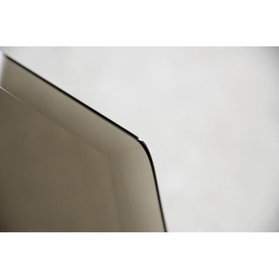 Image 1 of Tavolino da caffè vintage in ottone e vetro fumé scuro, 1970