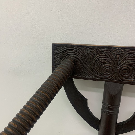 Image 1 of Swedish Munk Tripod Armchair In Solid Oak , 1960’S