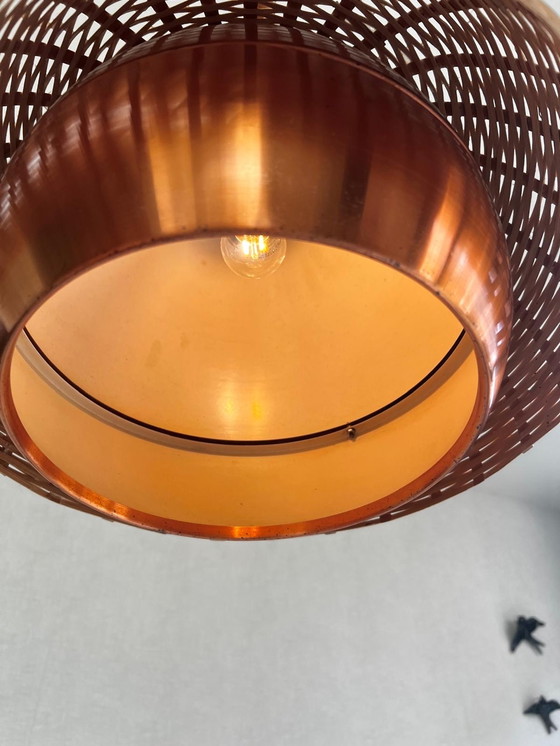 Image 1 of Japandi Ceiling Lamp Rattan with copper