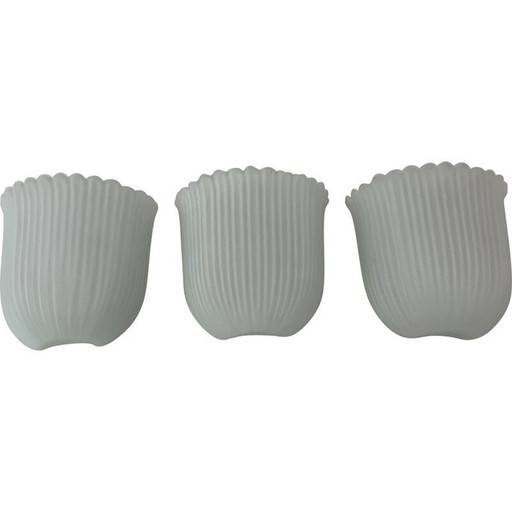 Set of 3 vintage Limburg Glashutte wall lamps, 1970s