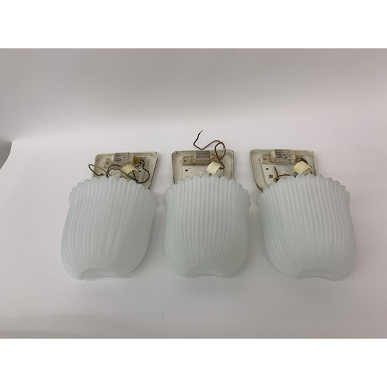 Image 1 of Set of 3 vintage Limburg Glashutte wall lamps, 1970s