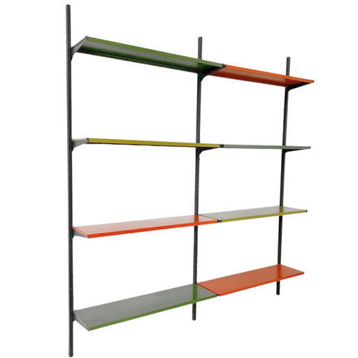 Mid - Century Tomado wall system metal orange green 1950's