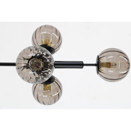 Image 1 of Vintage brass and glass floor lamp, 1980s