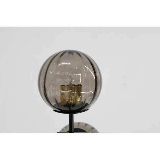Image 1 of Vintage brass and glass floor lamp, 1980s