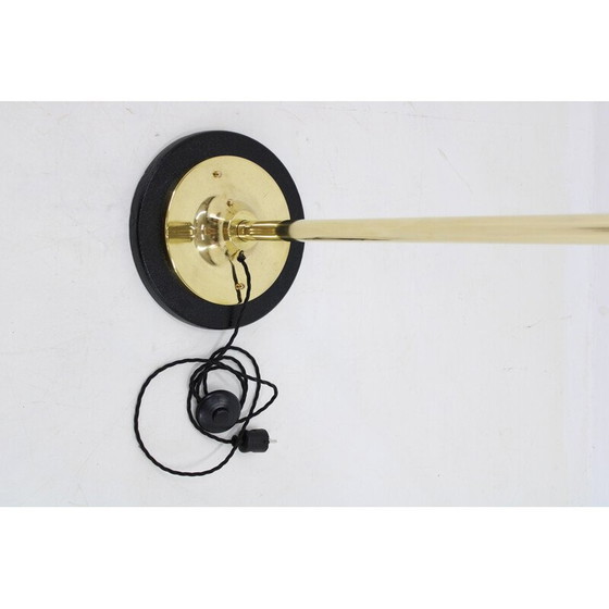 Image 1 of Vintage brass and glass floor lamp, 1980s