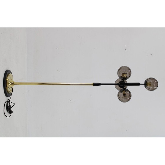 Image 1 of Vintage brass and glass floor lamp, 1980s