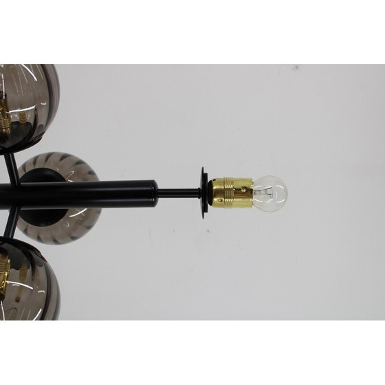 Image 1 of Vintage brass and glass floor lamp, 1980s