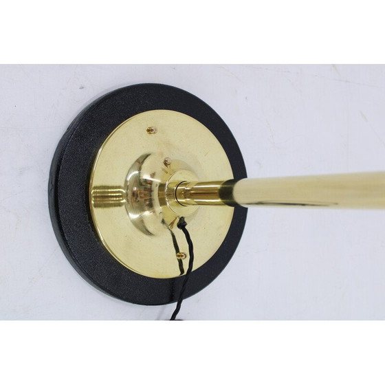 Image 1 of Vintage brass and glass floor lamp, 1980s