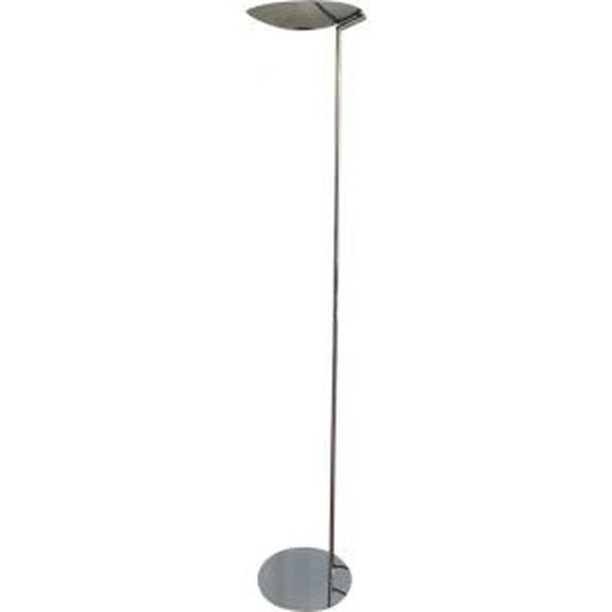 Image 1 of French vintage silver plated steel floor lamp, 1970-1980