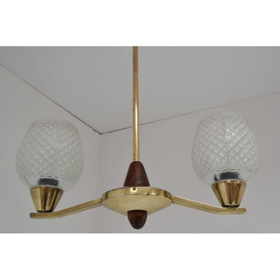 Image 1 of Lampadario vintage in ottone di Lidokov, Cecoslovacchia, 1960