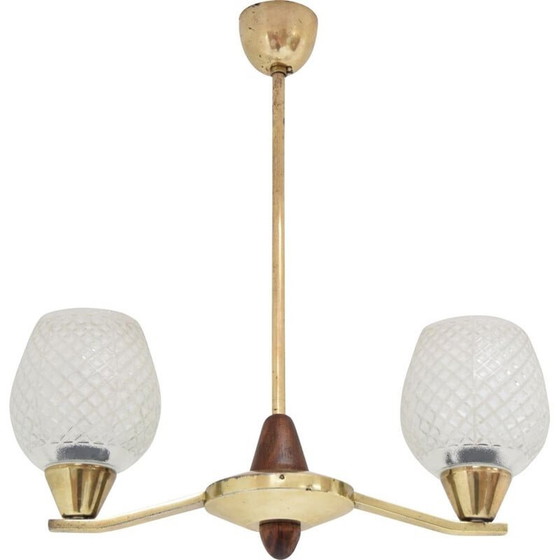 Image 1 of Lampadario vintage in ottone di Lidokov, Cecoslovacchia, 1960