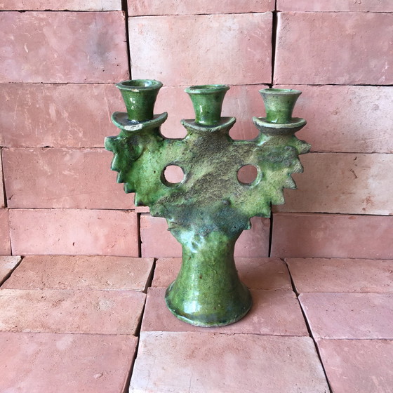 Image 1 of Tamegroute Pottery Candlestick