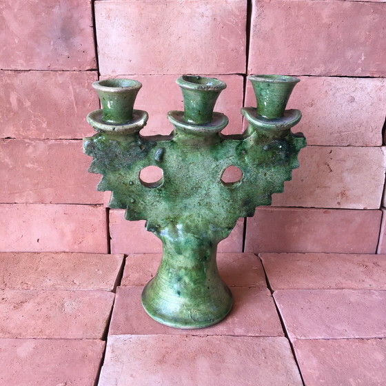 Image 1 of Tamegroute Pottery Candlestick