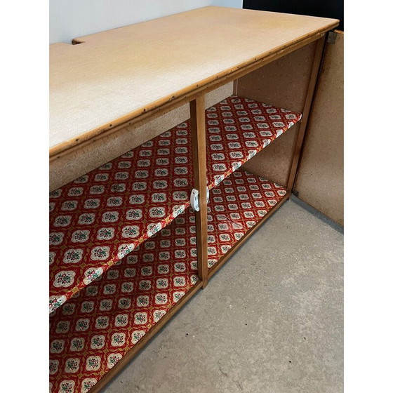 Image 1 of Vintage highboard in rattan marquetry