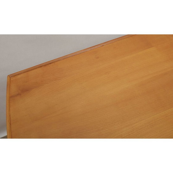 Image 1 of Vintage cherry wood and brass coffee table, 1950