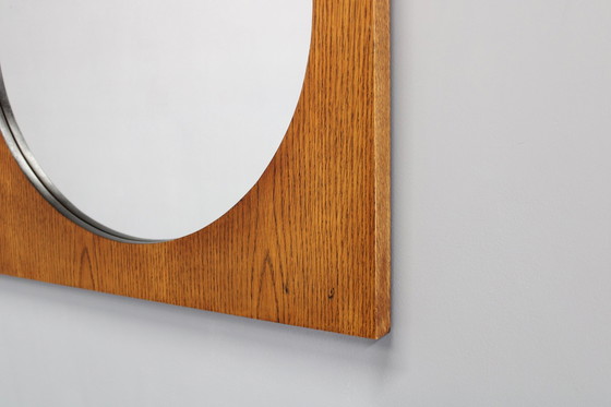 Image 1 of 1970S Pair Of Oak Large Square Mirrors,Czechoslovakia