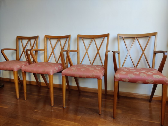 Image 1 of 4x Midcentury Design Poly-Z Arm Chairs With Back