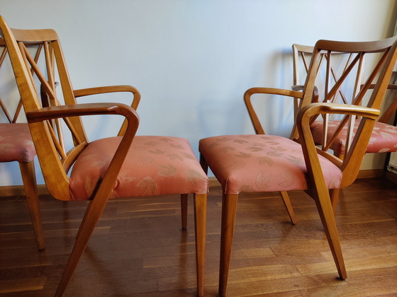 Image 1 of 4x Midcentury Design Poly-Z Arm Chairs With Back