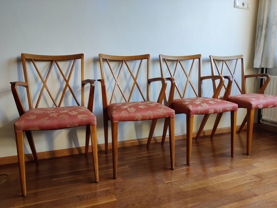 Image 1 of 4x Midcentury Design Poly-Z Arm Chairs With Back