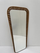 Specchio vintage in rattan
