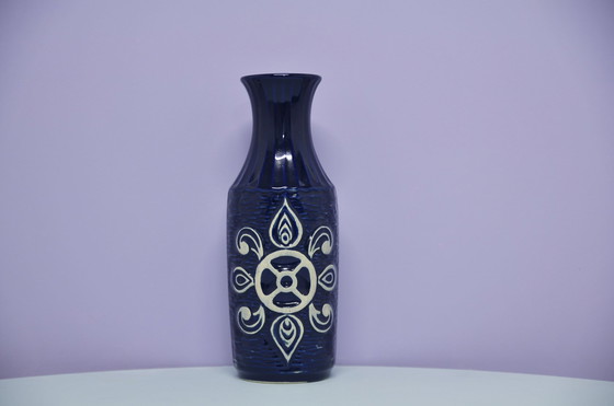 Image 1 of blue & white West Germany vase Bay