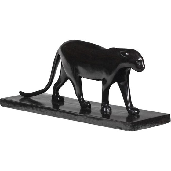 Image 1 of Vintage “Black Panther” sculpture in bronze and cast iron by François Pompon for Atelier Valsuani, 2006