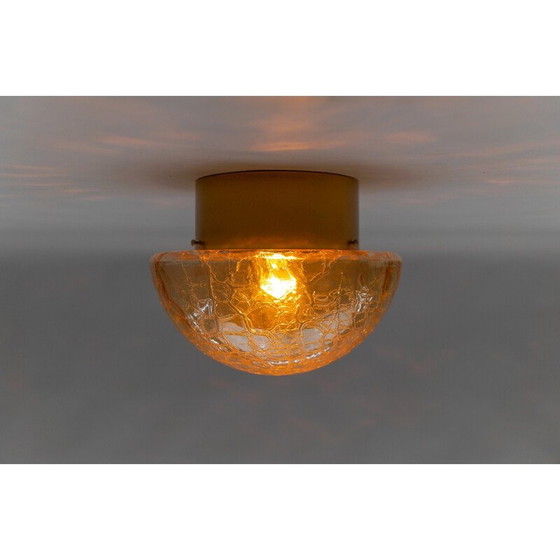 Image 1 of Pair of vintage gold and amber mushroom-shaped wall lamp, 1960