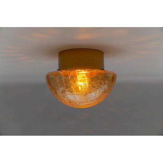 Image 1 of Pair of vintage gold and amber mushroom-shaped wall lamp, 1960