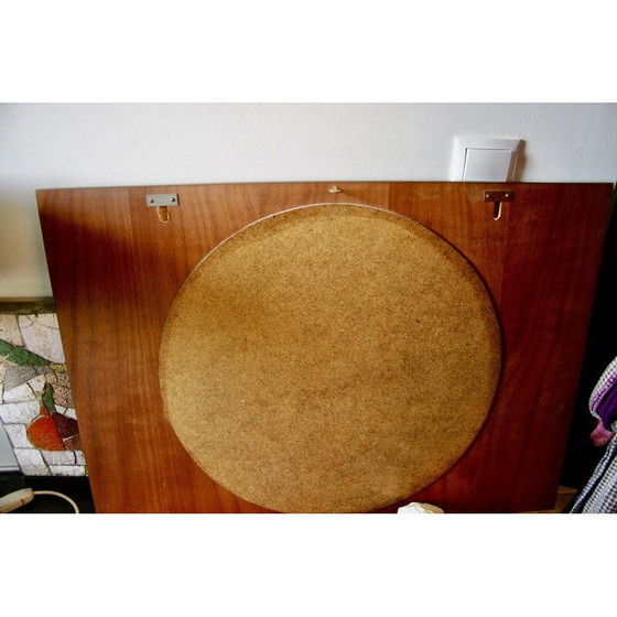 Image 1 of Vintage rosewood and ceramic mirror by Berthold Muller
