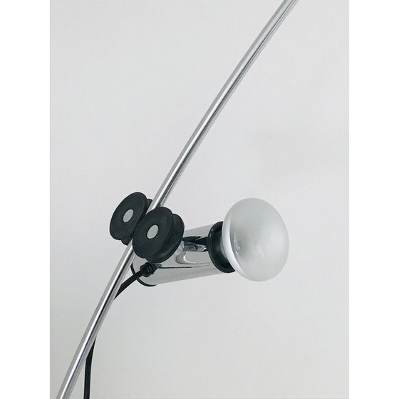 Image 1 of Vintage "Molla" floor lamp in chromed steel by C. Leonardi and F. Stagi for Lumenform, Italy 1971