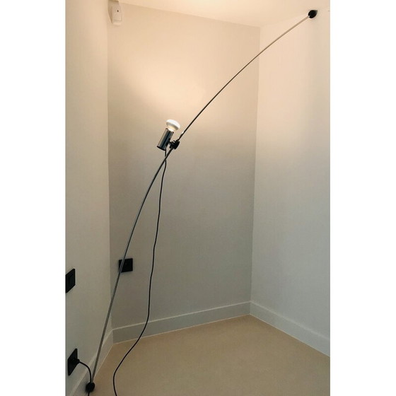 Image 1 of Vintage "Molla" floor lamp in chromed steel by C. Leonardi and F. Stagi for Lumenform, Italy 1971