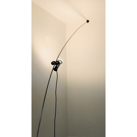 Image 1 of Vintage "Molla" floor lamp in chromed steel by C. Leonardi and F. Stagi for Lumenform, Italy 1971