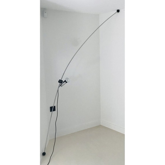 Image 1 of Vintage "Molla" floor lamp in chromed steel by C. Leonardi and F. Stagi for Lumenform, Italy 1971