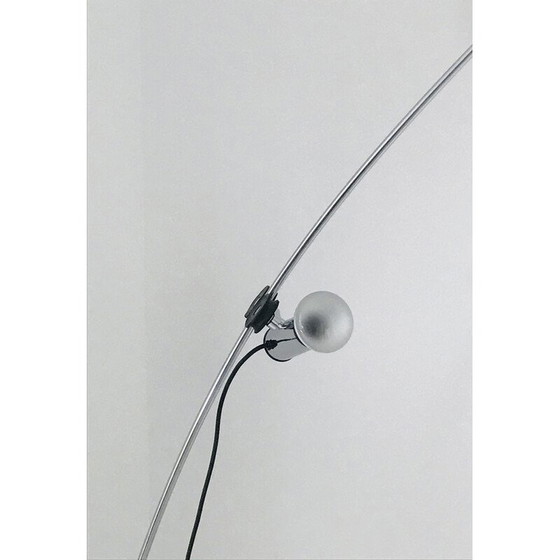 Image 1 of Vintage "Molla" floor lamp in chromed steel by C. Leonardi and F. Stagi for Lumenform, Italy 1971