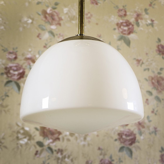 Image 1 of Art Deco Opaline Pendant Lamp