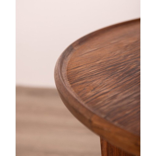 Mesa auxiliar redonda vintage de palisandro de Tove y Edvard Kindt-Larsen, década de 1950