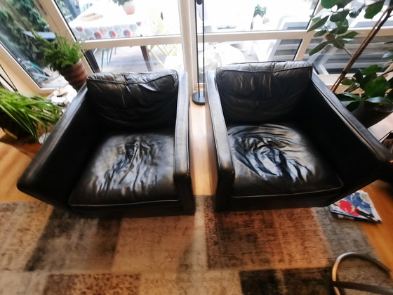 Image 1 of 2 Gelderland Armchairs Black Leather