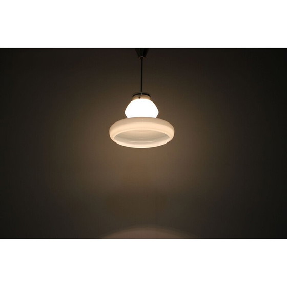 Image 1 of Lampada a sospensione vintage in vetro e ottone di Napako, Cecoslovacchia, 1960