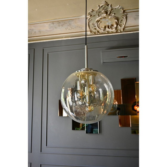 Image 1 of Vintage Large Planets Glass Ball Pendant Lamp by Ger Furth for Doria Leuchten 1960s