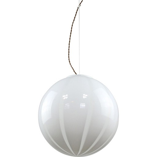 Vintage Swirl Globe pendant lamp, Italy 1970