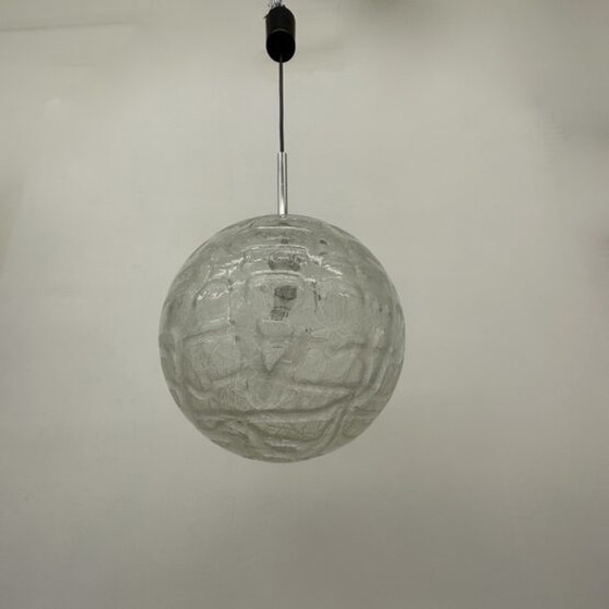 Image 1 of Mid century Doria leuchten glass hanging lamp , 1970’s