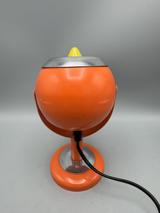 Image 1 of Vintage Space Age Orange Eyeball Wall Light, Table Lamp