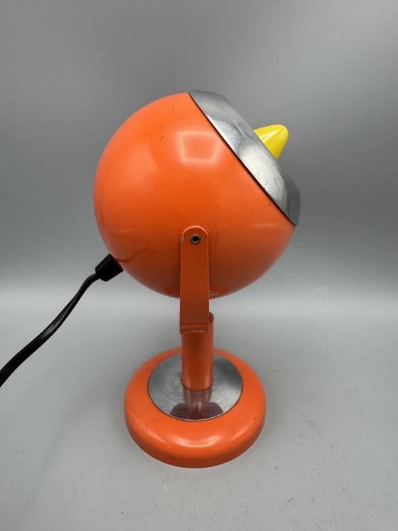 Image 1 of Vintage Space Age Orange Eyeball Wall Light, Table Lamp