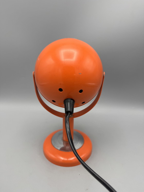 Image 1 of Vintage Space Age Orange Eyeball Wall Light, Table Lamp